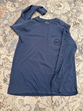 Vineyard Vines Men's Long Sleeve Pocket Tee - Navy Blue